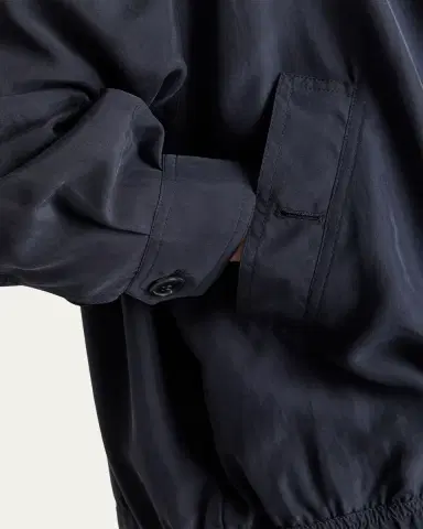 Prada Silk Zip-Up Bomber Jacket | Thumbnail 4 Prada Silk Zip-Up Bomber Jacket | Thumbnail 4