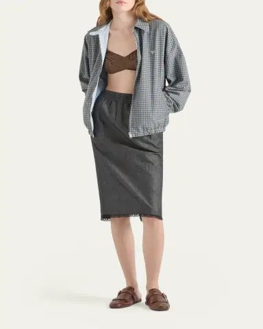 Prada Check Cotton Zip Jacket | Thumbnail 2 Prada Check Cotton Zip Jacket | Thumbnail 2