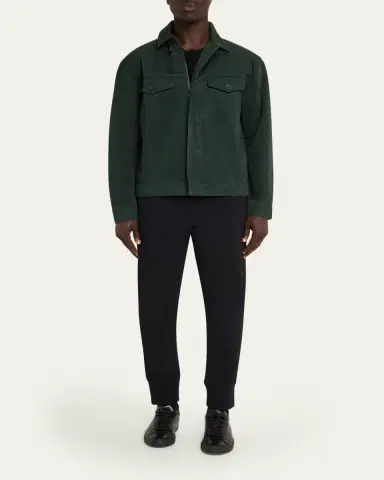 IM MEN Men's Cotton Full-Zip Trucker Jacket | Thumbnail 2 IM MEN Men's Cotton Full-Zip Trucker Jacket | Thumbnail 2