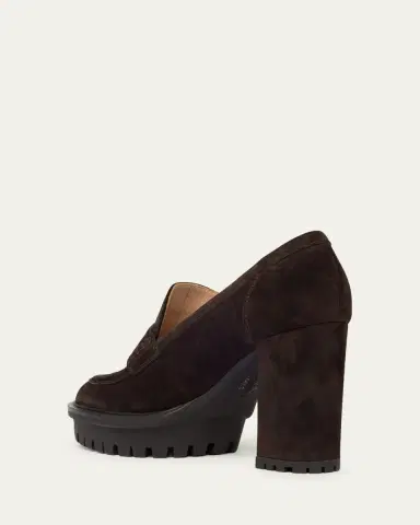 Gianvito Rossi 70mm Suede Platform Penny Loafers | Thumbnail 2 Gianvito Rossi 70mm Suede Platform Penny Loafers | Thumbnail 2