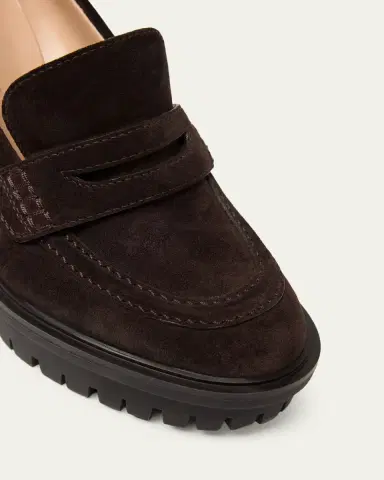 Gianvito Rossi 70mm Suede Platform Penny Loafers | Thumbnail 3 Gianvito Rossi 70mm Suede Platform Penny Loafers | Thumbnail 3