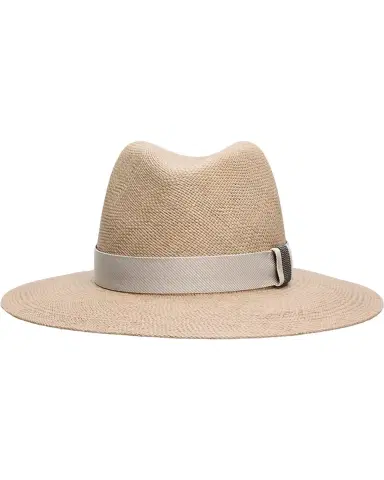 Brunello Cucinelli Straw Fedora with Monili Band | Thumbnail 2 Brunello Cucinelli Straw Fedora with Monili Band | Thumbnail 2