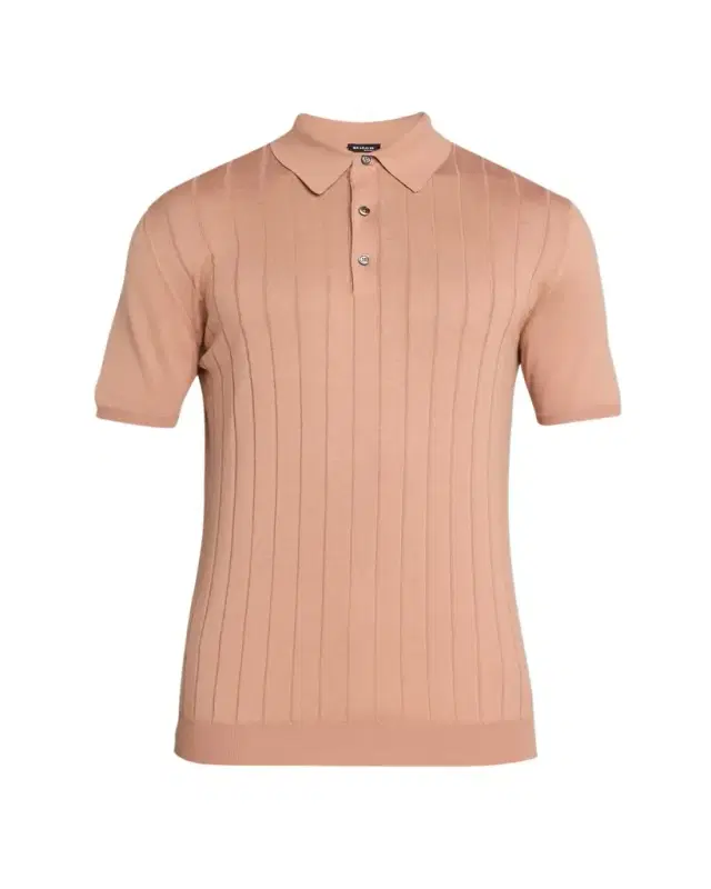 Men's Wide Rib Sea Island Cotton Polo Sweater