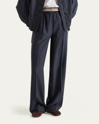 Prada Silk Straight-Leg Pull-On Pants | Thumbnail 4 Prada Silk Straight-Leg Pull-On Pants | Thumbnail 4