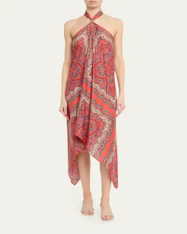 Cara Cara Twist Printed Silk Scarf Dress | Thumbnail 2 Cara Cara Twist Printed Silk Scarf Dress | Thumbnail 2