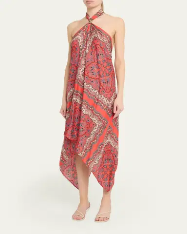 Cara Cara Twist Printed Silk Scarf Dress | Thumbnail 4 Cara Cara Twist Printed Silk Scarf Dress | Thumbnail 4