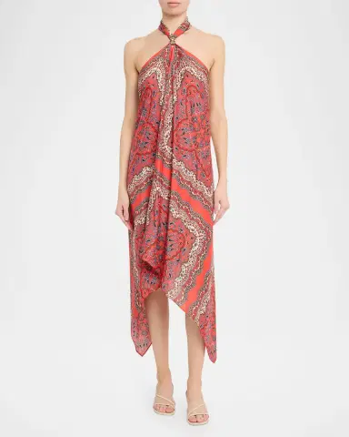 Cara Cara Twist Printed Silk Scarf Dress | Thumbnail 6 Cara Cara Twist Printed Silk Scarf Dress | Thumbnail 6