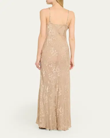 L'Agence Christine Burnout Satin Gown | Thumbnail 3 L'Agence Christine Burnout Satin Gown | Thumbnail 3