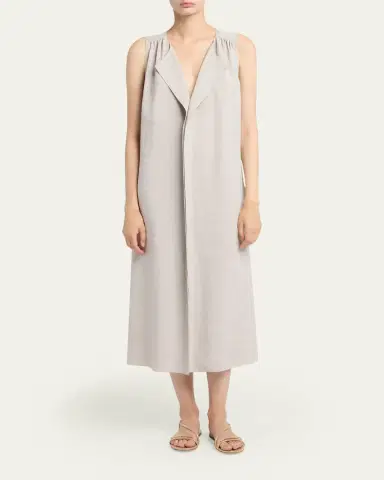 Giorgio Armani Sleeveless Silk Maxi Shirtdress | Thumbnail 2 Giorgio Armani Sleeveless Silk Maxi Shirtdress | Thumbnail 2