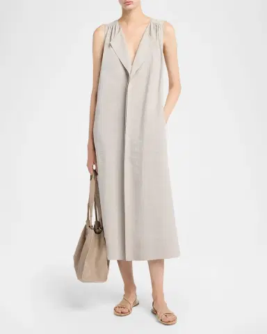 Giorgio Armani Sleeveless Silk Maxi Shirtdress | Thumbnail 6 Giorgio Armani Sleeveless Silk Maxi Shirtdress | Thumbnail 6