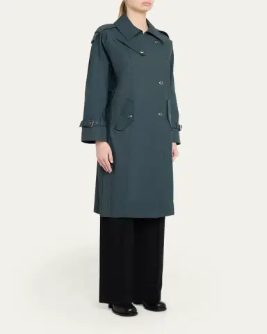 TWP Long Bogie Trench Coat in Water-Repellent Twill | Thumbnail 4 TWP Long Bogie Trench Coat in Water-Repellent Twill | Thumbnail 4