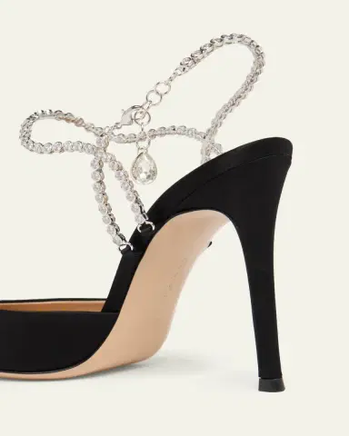 Gianvito Rossi 105mm Satin Crystal Ankle-Strap Pumps | Thumbnail 3 Gianvito Rossi 105mm Satin Crystal Ankle-Strap Pumps | Thumbnail 3