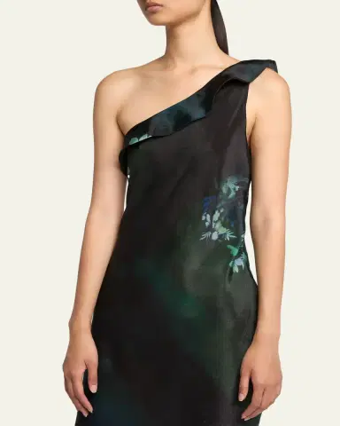 Giorgio Armani One-Shoulder Floral Silk Maxi Slip Dress | Thumbnail 5 Giorgio Armani One-Shoulder Floral Silk Maxi Slip Dress | Thumbnail 5