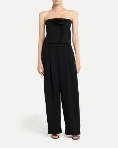 Giorgio Armani Pleated Silk Wide-Leg Cuffed Trousers | Thumbnail 2 Giorgio Armani Pleated Silk Wide-Leg Cuffed Trousers | Thumbnail 2