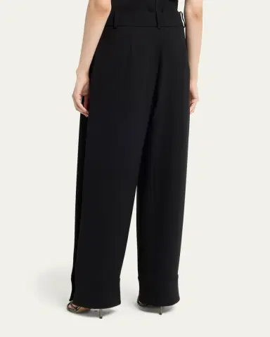 Giorgio Armani Pleated Silk Wide-Leg Cuffed Trousers | Thumbnail 3 Giorgio Armani Pleated Silk Wide-Leg Cuffed Trousers | Thumbnail 3