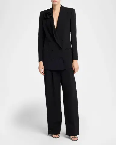 Giorgio Armani Pleated Silk Wide-Leg Cuffed Trousers | Thumbnail 6 Giorgio Armani Pleated Silk Wide-Leg Cuffed Trousers | Thumbnail 6
