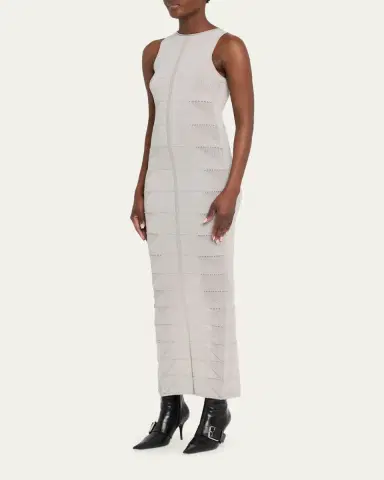 Rick Owens Geo Knit Sleeveless Maxi Dress | Thumbnail 4