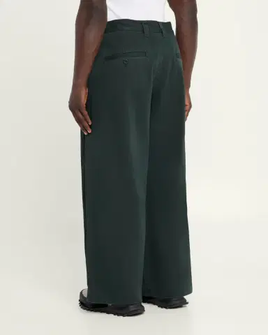 IM MEN Men's Cotton Double-Pleated Wide Leg Trousers | Thumbnail 3 IM MEN Men's Cotton Double-Pleated Wide Leg Trousers | Thumbnail 3