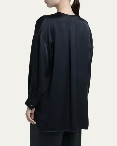 Giorgio Armani Long-Sleeve Silk Tunic Shirt | Thumbnail 3 Giorgio Armani Long-Sleeve Silk Tunic Shirt | Thumbnail 3