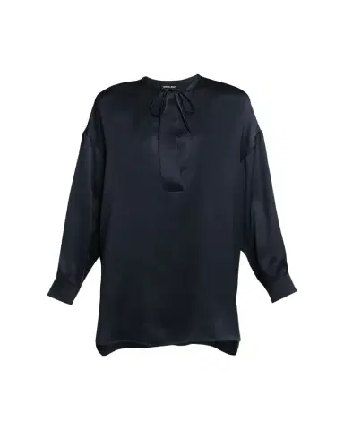 Giorgio Armani Long-Sleeve Silk Tunic Shirt | Thumbnail 1 Giorgio Armani Long-Sleeve Silk Tunic Shirt | Thumbnail 1