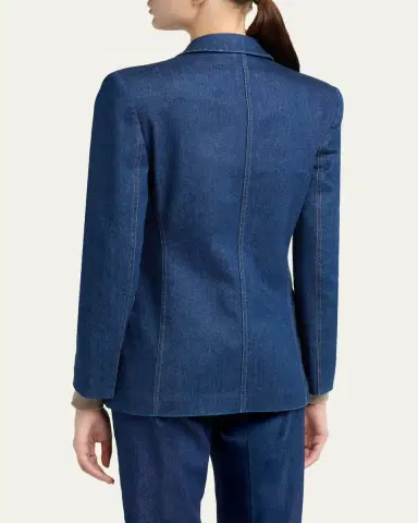 Giorgio Armani Denim Single-Breasted Blazer Jacket | Thumbnail 3 Giorgio Armani Denim Single-Breasted Blazer Jacket | Thumbnail 3