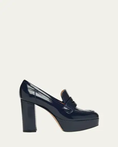 Gianvito Rossi 70mm Patent Platform Penny Loafers | Thumbnail 4