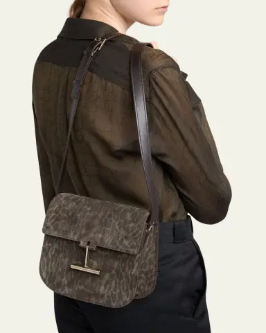 Tom Ford Tara Mini Crossbody Bag in Ocelot-Printed Suede | Thumbnail 2 Tom Ford Tara Mini Crossbody Bag in Ocelot-Printed Suede | Thumbnail 2