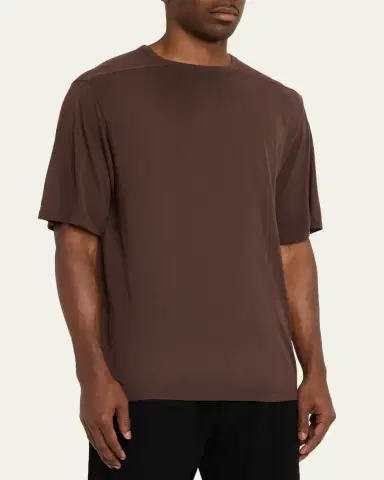 Rick Owens Men's Viscose & Silk Crewneck T-Shirt | Thumbnail 4