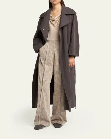 Giorgio Armani Pleated Cotton Jacquard Tapered-Leg Trousers | Thumbnail 2