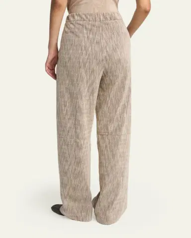 Giorgio Armani Pleated Cotton Jacquard Tapered-Leg Trousers | Thumbnail 3