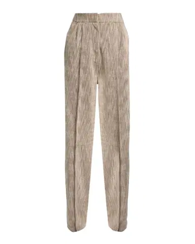 Giorgio Armani Pleated Cotton Jacquard Tapered-Leg Trousers | Thumbnail 1