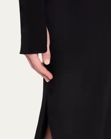 Victoria Beckham Gathered Satin Chain Necklace Long-Sleeve Maxi Dress | Thumbnail 5 Victoria Beckham Gathered Satin Chain Necklace Long-Sleeve Maxi Dress | Thumbnail 5