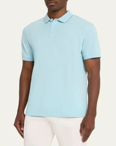 Giorgio Armani Men's Cotton Pique Polo Shirt | Thumbnail 4 Giorgio Armani Men's Cotton Pique Polo Shirt | Thumbnail 4