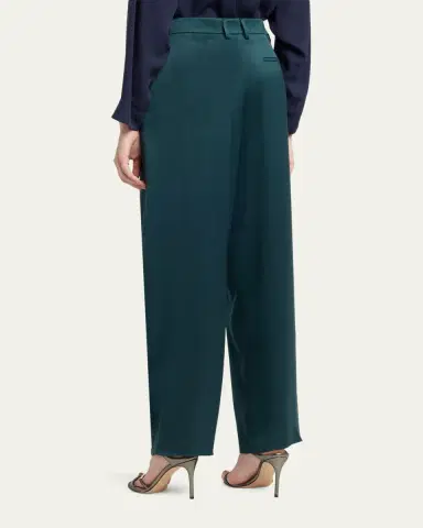Giorgio Armani Pleated Silk Straight-Leg Trousers | Thumbnail 3 Giorgio Armani Pleated Silk Straight-Leg Trousers | Thumbnail 3