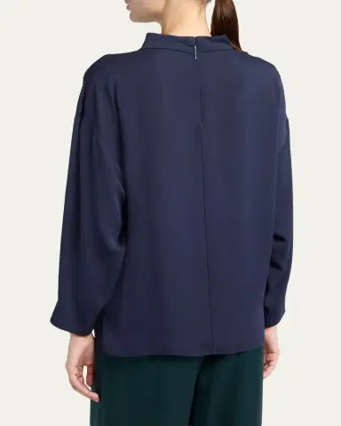 Giorgio Armani Draped Silk Georgette Shirt | Thumbnail 3