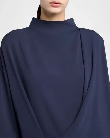 Giorgio Armani Draped Silk Georgette Shirt | Thumbnail 9