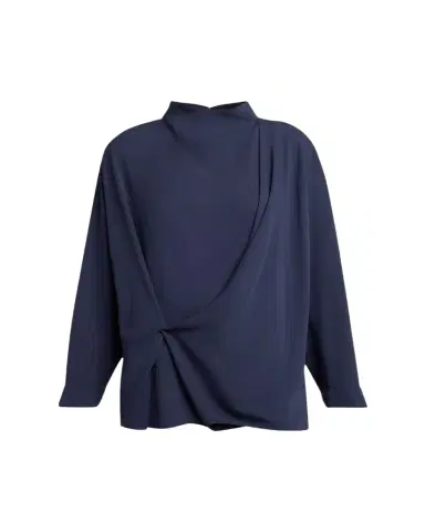 Giorgio Armani Draped Silk Georgette Shirt | Thumbnail 1