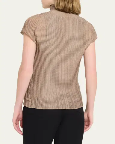 Issey Miyake Wooly Pleats Mock-Neck Top | Thumbnail 3