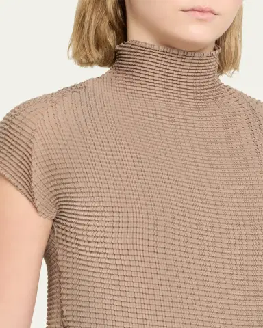 Issey Miyake Wooly Pleats Mock-Neck Top | Thumbnail 5