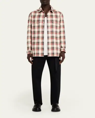 Rick Owens Men's Cotton Plaid Overshirt | Thumbnail 2 Rick Owens Men's Cotton Plaid Overshirt | Thumbnail 2