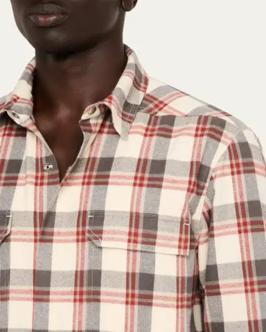 Rick Owens Men's Cotton Plaid Overshirt | Thumbnail 5 Rick Owens Men's Cotton Plaid Overshirt | Thumbnail 5