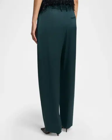 Giorgio Armani Pleated Silk Straight-Leg Trousers | Thumbnail 7 Giorgio Armani Pleated Silk Straight-Leg Trousers | Thumbnail 7