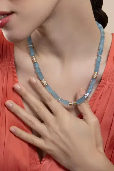 EDINA KISS Aquamarine Beaded Necklace | Thumbnail 3 EDINA KISS Aquamarine Beaded Necklace | Thumbnail 3