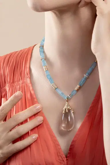 EDINA KISS Aquamarine Beaded Necklace | Thumbnail 4 EDINA KISS Aquamarine Beaded Necklace | Thumbnail 4