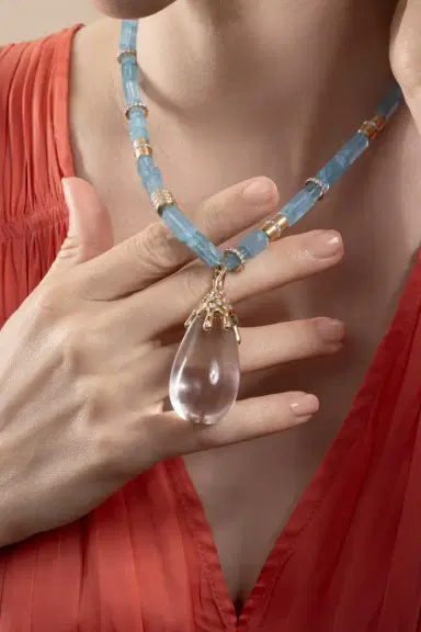 EDINA KISS Aquamarine Beaded Necklace | Thumbnail 5 EDINA KISS Aquamarine Beaded Necklace | Thumbnail 5