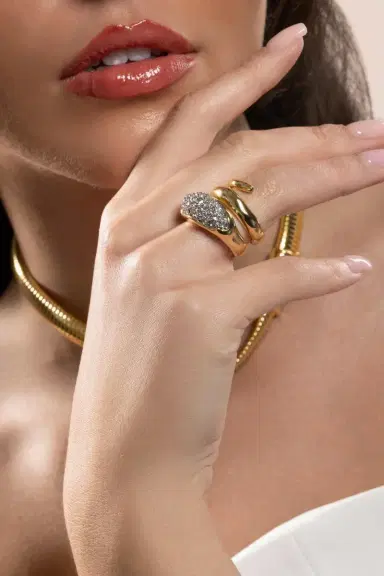 ALEXIS BITTAR Crystal Coiled Pebble Solaneles Ring | Thumbnail 3 ALEXIS BITTAR Crystal Coiled Pebble Solaneles Ring | Thumbnail 3