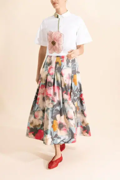 Lela Rose Floral Drape Full Skirt | Thumbnail 2