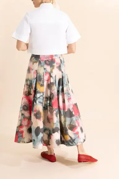 Lela Rose Floral Drape Full Skirt | Thumbnail 4