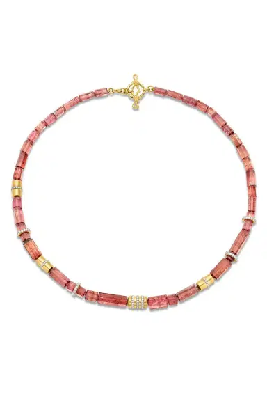 EDINA KISS Pink Tourmaline Beaded Necklace | Thumbnail 1 EDINA KISS Pink Tourmaline Beaded Necklace | Thumbnail 1