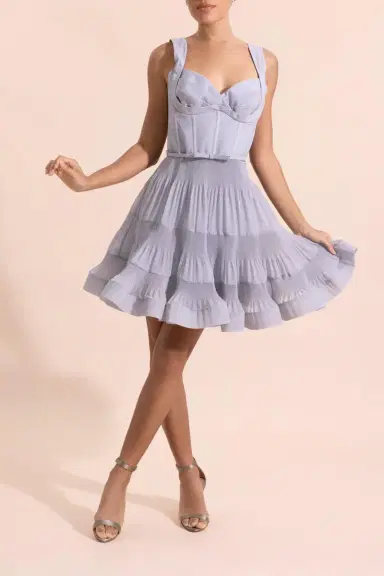 Zimmermann Pleated Draped Mini Dress | Thumbnail 2